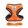 Emoly Soft Mesh Dog Harness Vest Small Dog Harness Night Reflective Adjustable Mesh Harness with Padded Vest and LeashOrange