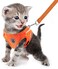 FEimaX Dog Harness and Leash Set for Walking Soft Mesh Adjustable Easy Control Lightweight Cat Vest Harnesses with Reflective Strips Escape Proof Small Dogs Cats Vests Orange Large