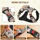 FURRYFECTION Plaid Dog Harness for Medium Dogs Reflective No Pull Adjustable Pet Vest with Front Clip Leash Easy Control Handle and Seat Belt BeigeWhite M