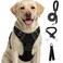 FURRYFECTION Plaid Dog Harness for Small Dogs Reflective No Pull Adjustable Pet Vest with Front Clip Leash Easy Control Handle and Seat Belt Black S