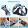 FURRYFECTION Plaid Dog Harness for Small Dogs Reflective No Pull Adjustable Pet Vest with Front Clip Leash Easy Control Handle and Seat Belt BlueWhite S