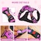 FURRYFECTION Plaid Dog Harness for Small Dogs Reflective No Pull Adjustable Pet Vest with Front Clip Leash Easy Control Handle and Seat Belt Rose S