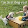 Hanshengday Tactical Service Dog Harness VestK9 Adjustable Military Working Harness WaterResistant Comfortable Training MOLLE Dog Vest with Handle with 2 Patches XS Black