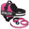 Industrial Puppy Emotional Support Vest Harness Durable and Adjustable Dog Vest with Reflective Straps Removable Patches Handle Leash Attachment Travel and Daily Use Large 2733 Pink