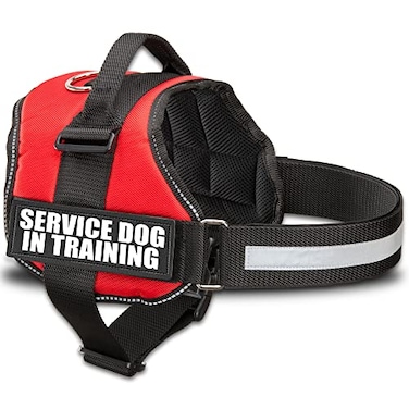 Industrial Puppy Service Dog in Training Vest Harness Durable Adjustable Dog Vest with Reflective Straps Removable Patches Handle DRing Travel and Daily Use XLarge 3039 Bright Red