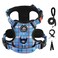 IVY&LANE IVYLANE No Pull Dog Harness with Leash Set Reflective No Choke Pet VestAdjustable Oxford Dog Vest Harness with Easy Control Handle for Small Dogs Checkered BlueS