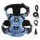 IVY&LANE IVYLANE No Pull Dog Harness with Leash Set Reflective No Choke Pet VestAdjustable Oxford Dog Vest Harness with Easy Control Handle for Small Dogs Checkered BlueS