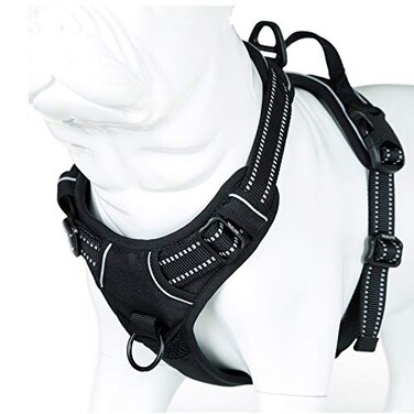 juxzh JUXZH Truelove No Pull Dog Harness with Easy Control Handle and 2 Leash AttachmentsReflective Adjustable Pet Vest