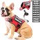MOOGROU Service Dog Vest Harness and Leash Set10 PatchesNo PullAdjustable Reflective Dog Harness with Soft Padded Handle for TrainingEverydayFit SmallMediumLargeExtraLarge DogsRed M