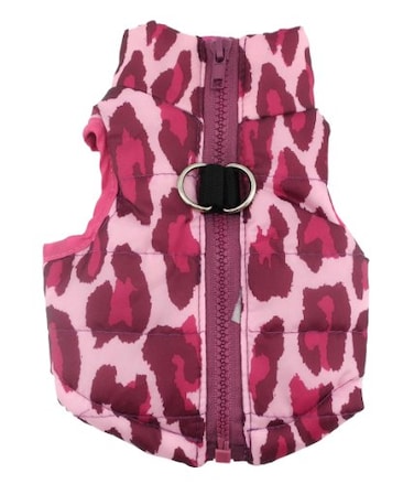 SMALLLEE_LUCKY_STORE New Various Pet Cat Dog Soft Padded Vest Harness Small Dog Clothes Hot Pink Leopard M ModelBFL049HotpinkM