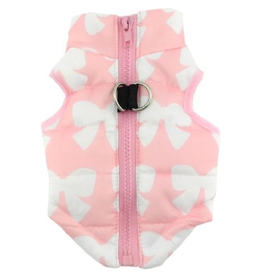SMALLLEE_LUCKY_STORE New Various Pet Cat Dog Soft Padded Vest Harness Small Dog Clothes Pink Bow M Model BFL049PinkM