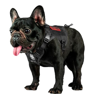 ONETIGRIS OneTigris Tactical Dog Harness Vest with Handle Dog Harness for Large Medium DogsNoPull Service Dog Vest with Hook Loop PanelsAdjustable Dog Vest Harness for WalkingBlackSmall