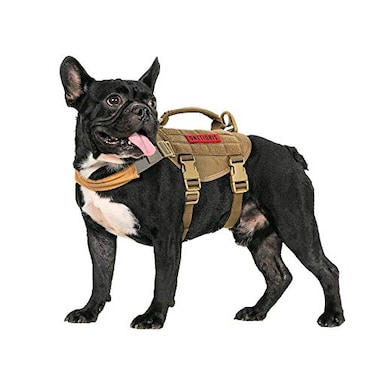 ONETIGRIS OneTigris Tactical Dog HarnessPuppy Harness with Handle Military Vest for Small Dogs Outdoor Easy Control Training Walking