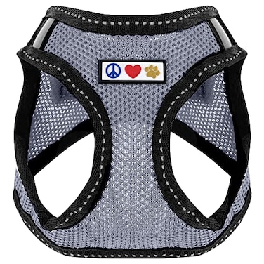 Pawtitas Dog Vest Harness Made with Breathable Air Mesh All Weather Vest Harness for Extra Small Puppies and Large Cats with QuickRelease Buckle Extra Small Grey Mesh Dog Harness