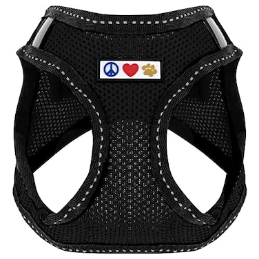 Pawtitas Dog Vest Harness Made with Breathable Air Mesh All Weather Vest Harness for Medium Puppies and Extra Large Cats with QuickRelease Buckle Medium Black Mesh Dog Harness