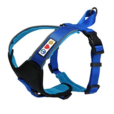 Pawtitas Reflective Padded Dog Harness for Small Dogs Adjustable Puppy Stepin Vest Fits Chest 1822 in No Pull Training Harness S Blue