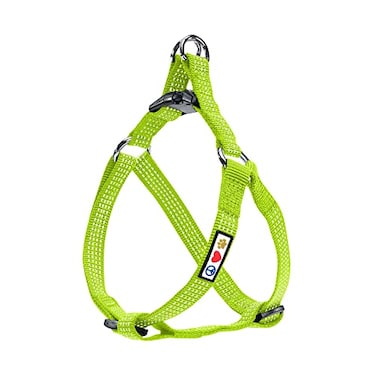 Pawtitas Reflective Stepin Dog Harness Adjustable NoPull Vest for Puppies to Seniors Safe Comfortable M Green