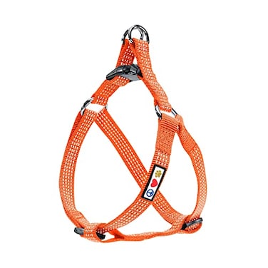 Pawtitas Reflective Stepin Dog Harness Adjustable NoPull Vest for Puppies to Seniors Safe Comfortable M Orange