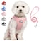 PetiFine Step in Small Dog Harness and Leash Set Breathable All Weather Air Mesh Reflective Escape Proof Stepin Vest Harnesses for PuppyS Pink