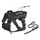 Petmolico Tactical Dog Harness with Leash No Pull Dog Harness with Hook and Loop Panels for Hiking Training Military Service Dog Harness with Patches for Small Dogs Black S