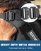 PETNANNY Tactical Dog Harness Service Dog Vest for Large Dogs Fully Body Coverage in Training Dog Harness with 2 Reflective Dog Patches Handle Hook and Loop Panels Dog MOLLE Vest Black L