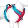 PHOEPET No Pull Dog Harness Unique Colors Reflective Adjustable Dog Vest with Soft Training Handle Metal Clips for Small Medium Large Dogs Red Base Teal StrapsM