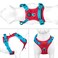 PHOEPET No Pull Dog Harness Unique Colors Reflective Adjustable Dog Vest with Soft Training Handle Metal Clips for Small Medium Large Dogs Red Base Teal StrapsM