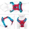 PHOEPET No Pull Dog Harness Unique Colors Reflective Adjustable Dog Vest with Soft Training Handle Metal Clips for Small Medium Large Dogs Red Base Teal StrapsM
