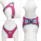 PHOEPET Stepin Dog HarnessReflective Adjustable Dog Vest Harness Soft Pet Walking Jacket with 2 Metal Leash Hooks for Dog and CatPink Base Green StrapsM