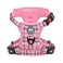 PoyPet No Pull Dog Harness Release at Neck Reflective Adjustable No Choke Pet Vest with Front Back 2 Leash Attachments Soft Control Training Handle for Small DogsCheckered PinkXS