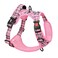 PoyPet No Pull Dog Harness Release at Neck Reflective Adjustable No Choke Pet Vest with Front Back 2 Leash Attachments Soft Control Training Handle for Small DogsCheckered PinkXS