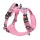 PoyPet No Pull Dog Harness Release at Neck Reflective Adjustable No Choke Pet Vest with Front Back 2 Leash Attachments Soft Control Training Handle for Small DogsCheckered PinkXS