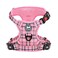 PoyPet No Pull Dog Harness Release at Neck Reflective Adjustable No Choke Pet Vest with Front Back 2 Leash Attachments Soft Control Training Handle for Small DogsCheckered PinkXS