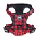 PoyPet No Pull Dog Harness Release at Neck Reflective Adjustable No Choke Pet Vest with Front Back 2 Leash Attachments Soft Control Training Handle PlaidCheckered Red S