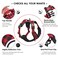 PoyPet No Pull Dog Harness Release at Neck Reflective Adjustable No Choke Pet Vest with Front Back 2 Leash Attachments Soft Control Training Handle PlaidCheckered Red S