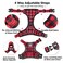 PoyPet No Pull Dog Harness Release at Neck Reflective Adjustable No Choke Pet Vest with Front Back 2 Leash Attachments Soft Control Training Handle PlaidCheckered Red S