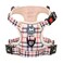PoyPet No Pull Dog Harness Release on Neck Reflective Adjustable No Choke Pet Vest with Front Back 2 Leash AttachmentsCheckered BeigeXS