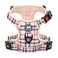 PoyPet No Pull Dog Harness Release on Neck Reflective Adjustable No Choke Pet Vest with Front Back 2 Leash AttachmentsCheckered BeigeXS