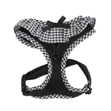 Puppia Vivien Dog Harness OvertheHead All Season Cute No Pull No Choke Walking Training Adjustable for Small Dog Black Small