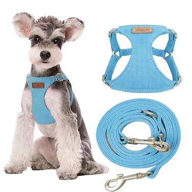 puppytie Puppytie Dog Harness with Multifunction Dog LeashSoft Adjustable No Choke Escape Proof Pet Harness Vest for Medium Dogs or Large DogsOcean BlueM