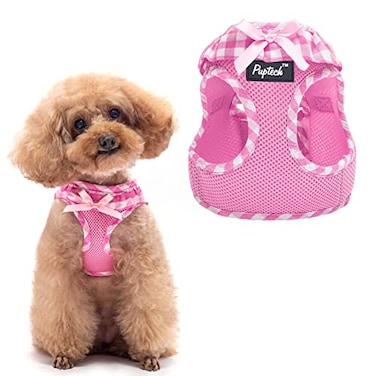 PUPTECK Dog Harness for Puppy and Small Sized Dogs Stepin No Pull Soft Mesh Vest Harness for Cats Small Pets Walking Pink New XS