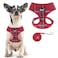 PUPTECK Soft Mesh Dog Harness and Leash Set Pet Puppy Cat Comfort Padded Vest No Pull Harnesses Red XS