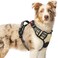 rabbitgoo Dog Harness Medium Sized No Pull Easy On Off with 3 Buckles Pet Harness Adjustable Soft Walking Vest with 2 Clips and Handle Reflective for Medium Dogs Beige M