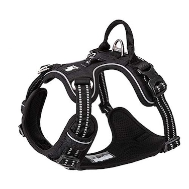 TRUE LOVE Dog Harness No Pull Nylon Reflective Pet Harness Adjustable Comfortable Control Stepin Brilliant Colors Truelove TLH56512 XS Black