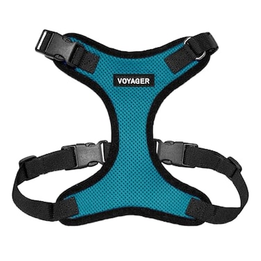 Best Pet Voyager Stepin Pet Harness All Weather Mesh Adjustable Step in Harness for Cats and Dogs by Supplies TurquoiseBlack Trim L