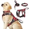 WINSEE Pet Harness Collar and Leash Set Allinone Reflective Dog Harness No Pull with Adjustable Buckles for Puppies Small Medium Large and ExtraLarge Dogs Large Red