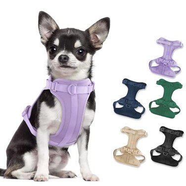 Wisedog No Pull Lightweight Dog Harness Adjustable Breathable Pet Vest Harness with Soft Comfortable Cushion for Small Medium Large Dogs S Lilac