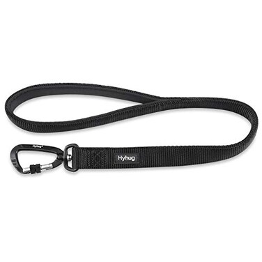 Hyhug Short Dog Leash Heavy Duty Nylon with Comfortable Padded Handle Durable Training Pet Leashes for Small Medium Large Dogs24 Inches Black