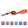 KRUZ PET Kruz Dog Leash Width 34 Length 4 FT Reflective Rope Lead with Soft Silicone Grip Click Lock Snap Durable Nylon Safety Lead with Locking Carabiner Clip Foam Handle Orange Medium