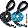 BOOMIBOO 2 Pack Dog Leash 456 FT Heavy Duty Nylon Rope Pet Leashes with Comfortable Padded Handle Reflective Dog Leashes for Small Medium and Large Dogs 5FT12BlackBlue
